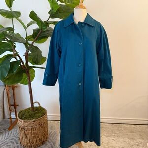 London Fog | Teal Button-Up Trench Coat